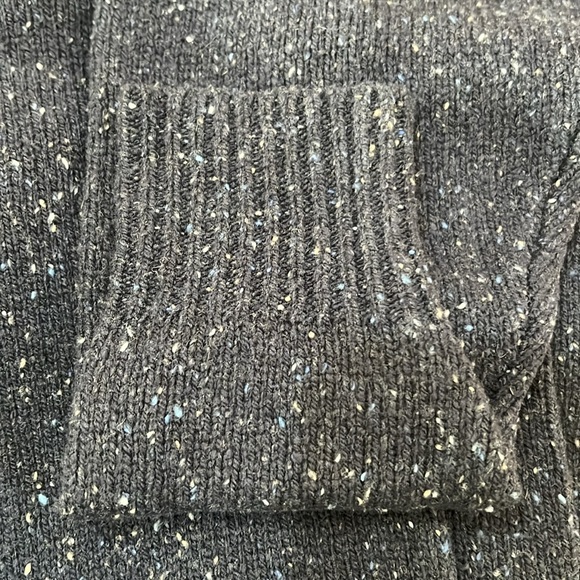 Orvis Sweater Navy Blue Speckled Knit Wool/Cashmere 1/4 Zip Pullover. Men Size M - Picture 7 of 7